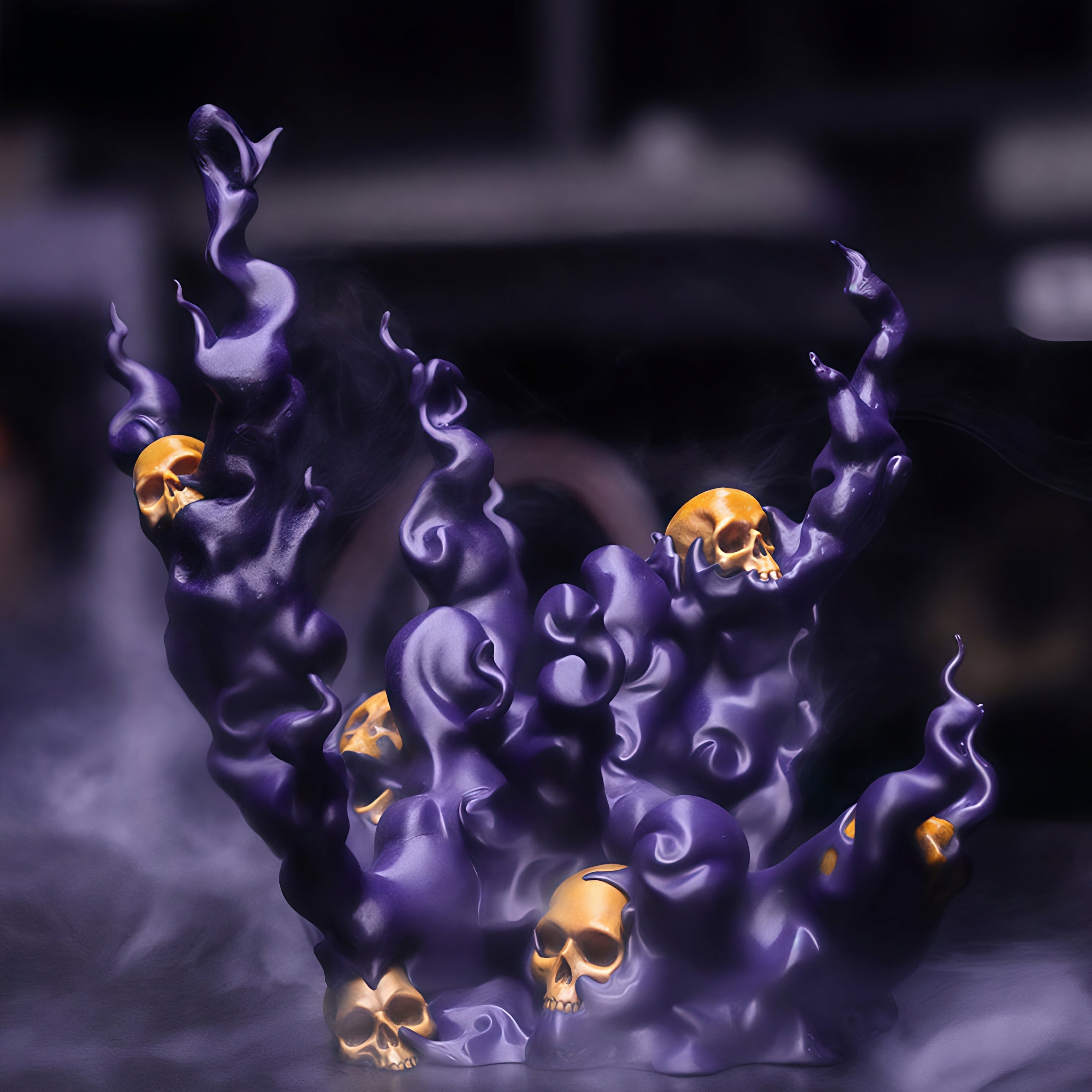 Purple Smoke & Skulls - Universal Controller Stand