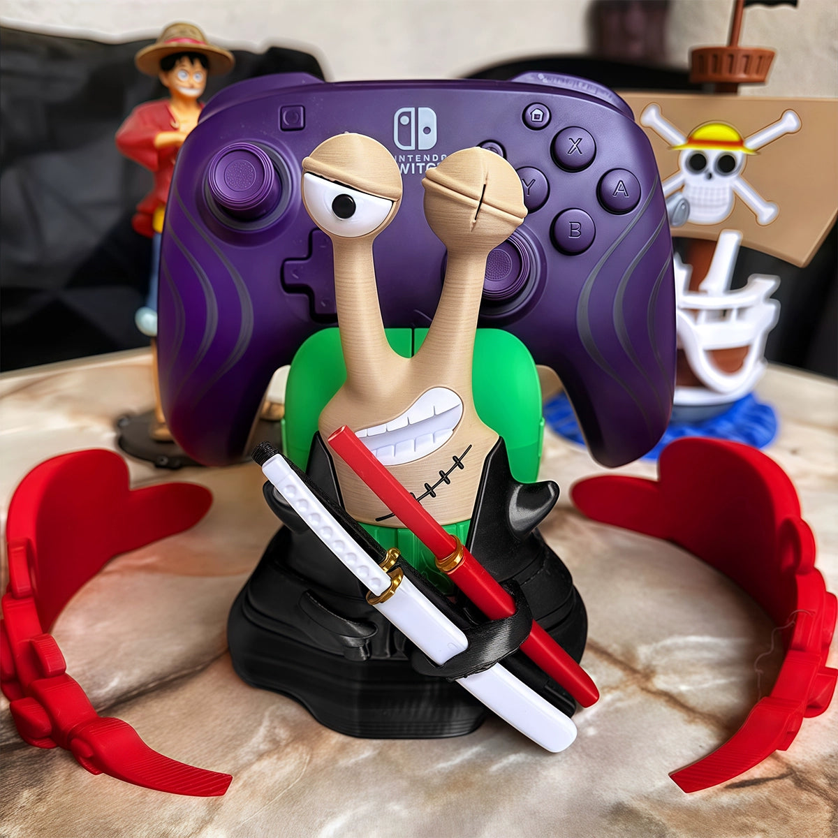 one piece gear 5 monkey d luffy ps5 ps4 xbox controller stand anime gaming accessories roronoa zoro